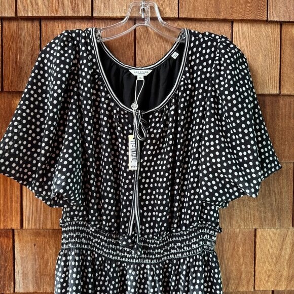 NWT Max Studio London Black/White Polka Dot Tiered Maxi Dress in Women's X-Large - Picture 4 of 16